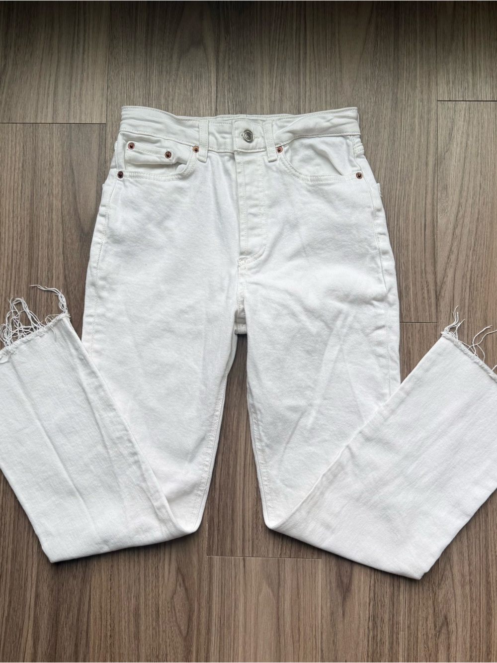 Zara White White Flared Jeans